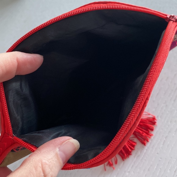 💛 New - Small Patchwork Fan Clutch/Purse/Cosmetic Bag 💛 - Picture 3 of 5